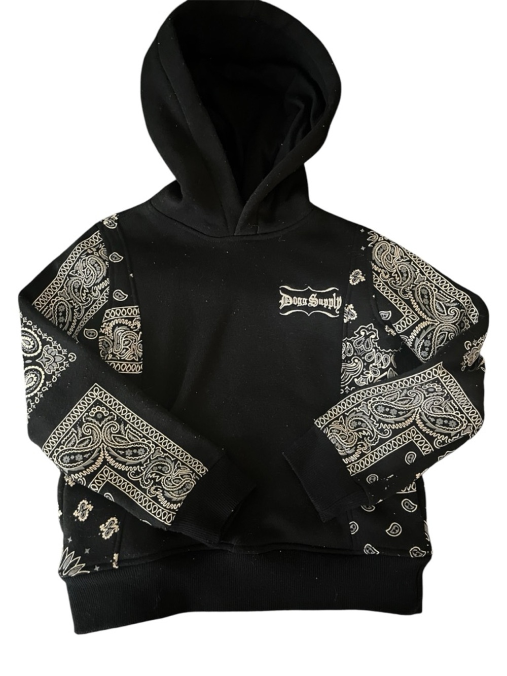 Dogg Supply Kids' Black Bandana Patch Hoodie